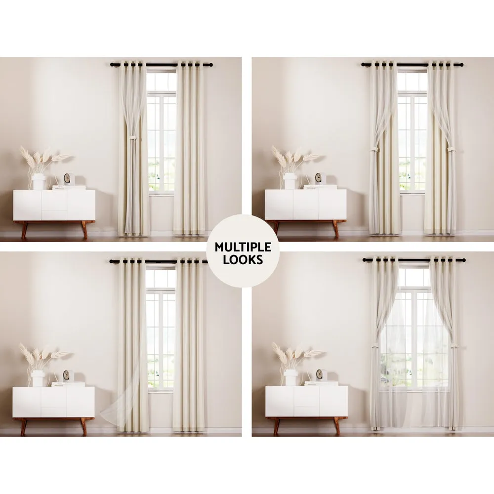 2X Thermal Blockout Sheer Curtains, Noise Reduction, Artiss