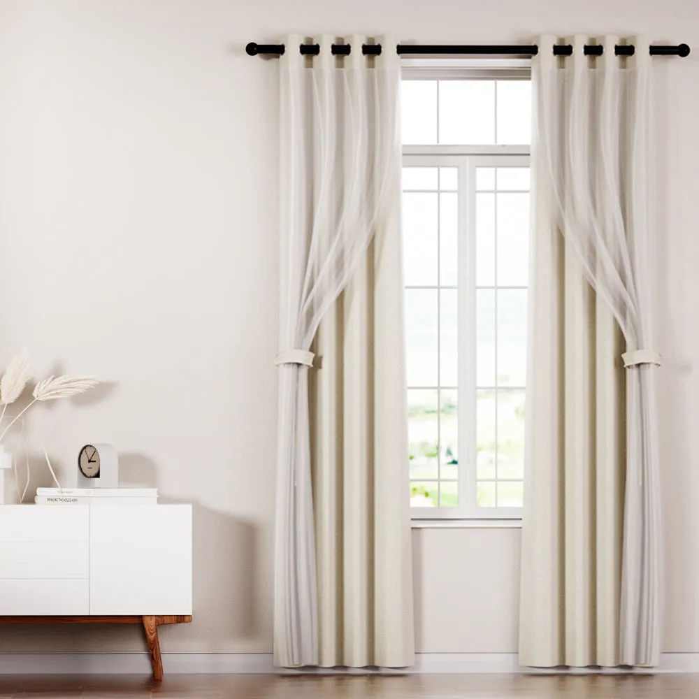 2X Thermal Blockout Sheer Curtains, Noise Reduction, Artiss