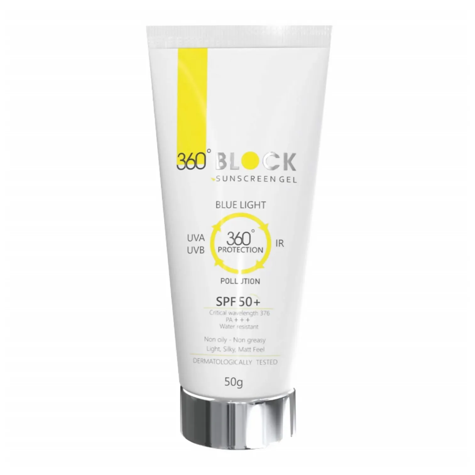 360 Block Sunscreen Gel SPF 50  - Protects From UVA,UVB