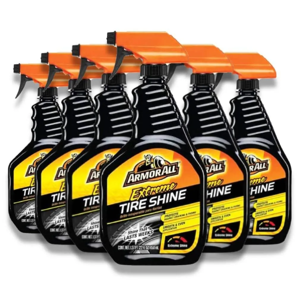 Armor All - Extreme Tire Shine Spray, Wheel/Tire Gloss Coating, Bottle - 22 Oz - 6 Pack