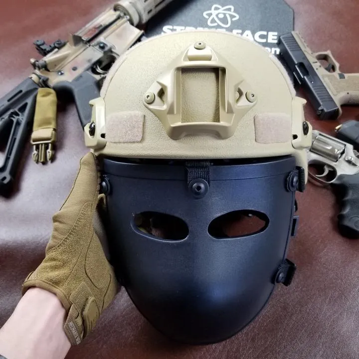 Atomic Defense Half Face Bulletproof Mask for Helmets | NIJ Level IIIA 