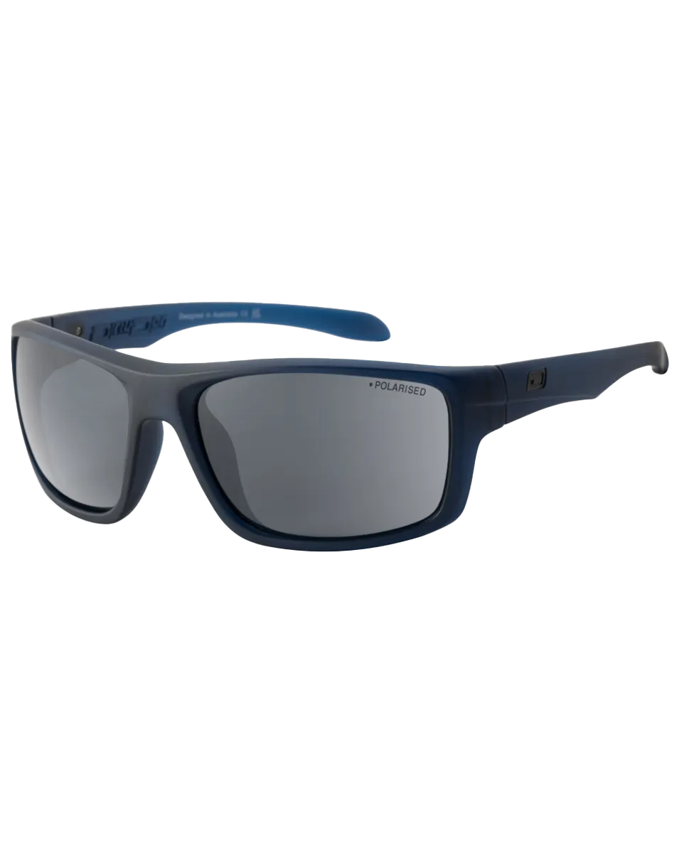 Axle Polarised Sunglasses in Satin Blue & Grey