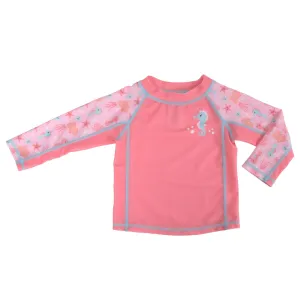 Baby Rash Guard Long Sleeve Swim Top - Seahorse