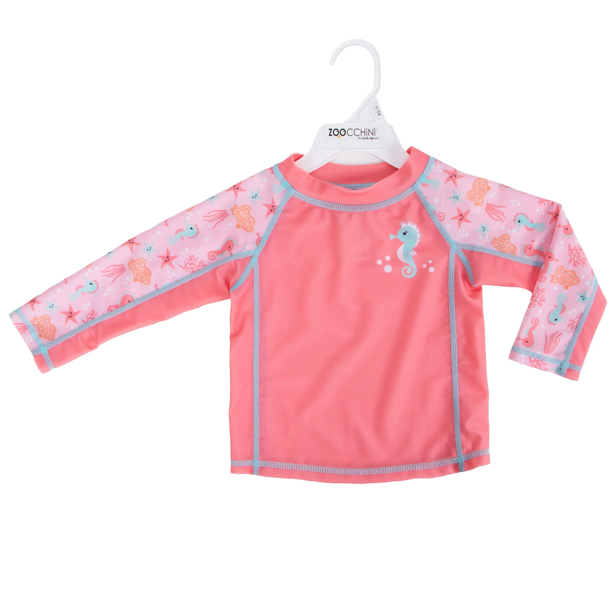 Baby Rash Guard Long Sleeve Swim Top - Seahorse