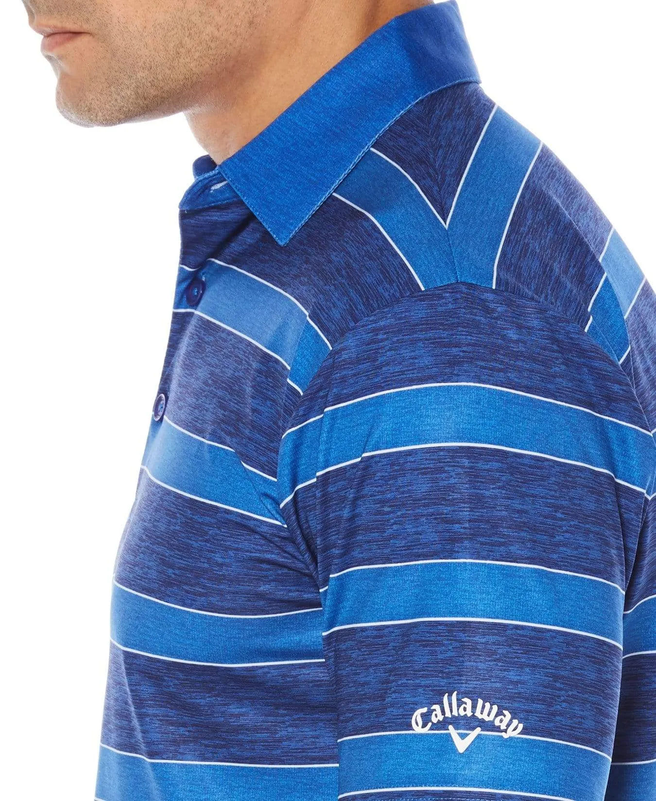 Big & Tall Opti-Dri Heathered Rugby Stripe Polo