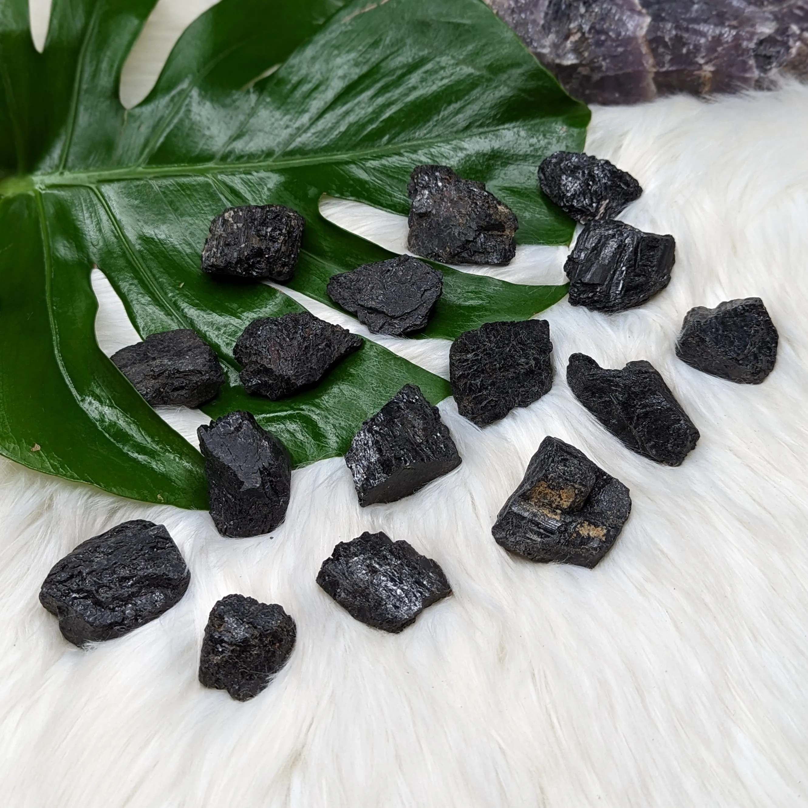 Black Tourmaline Chunky Stones ~ Sets of 4