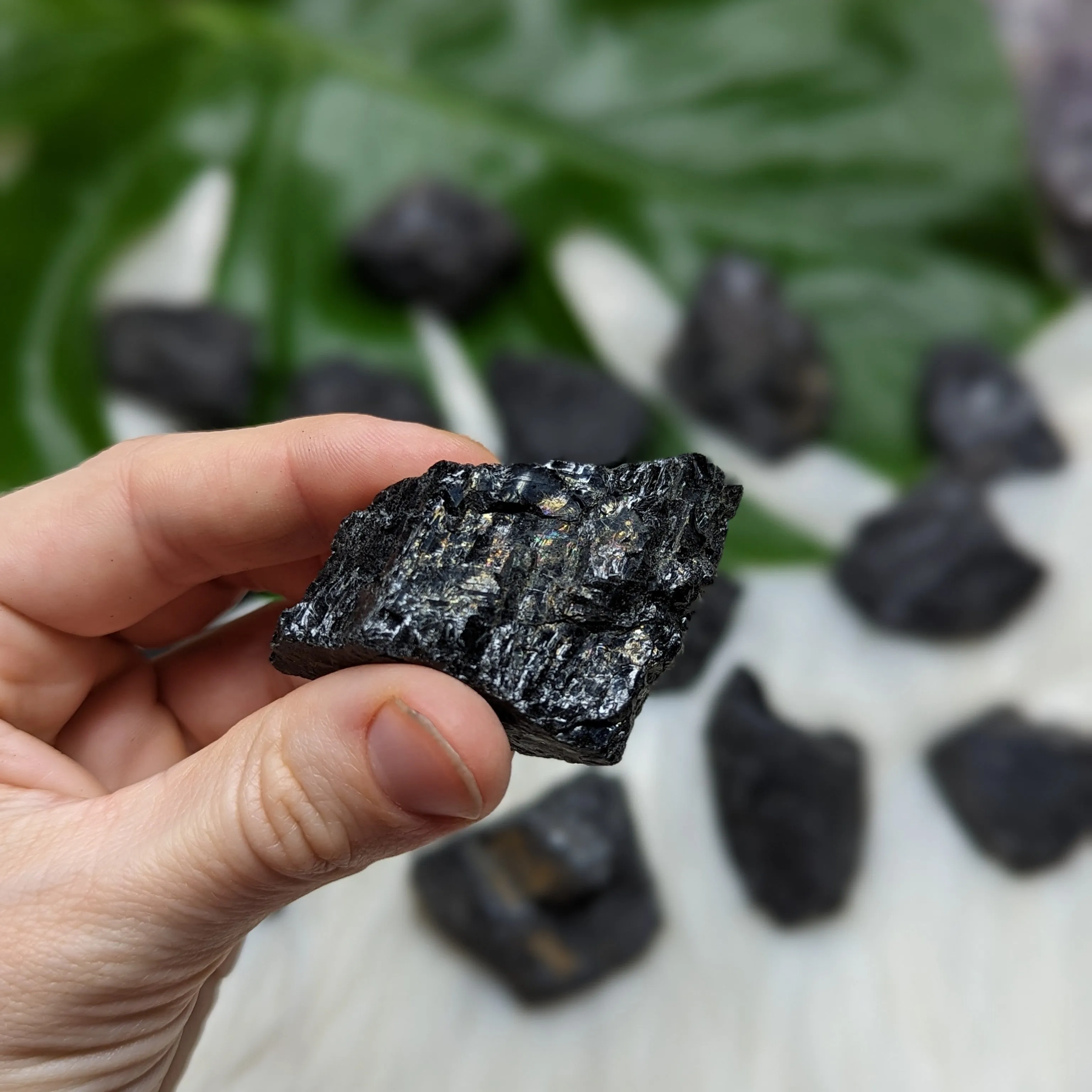 Black Tourmaline Chunky Stones ~ Sets of 4