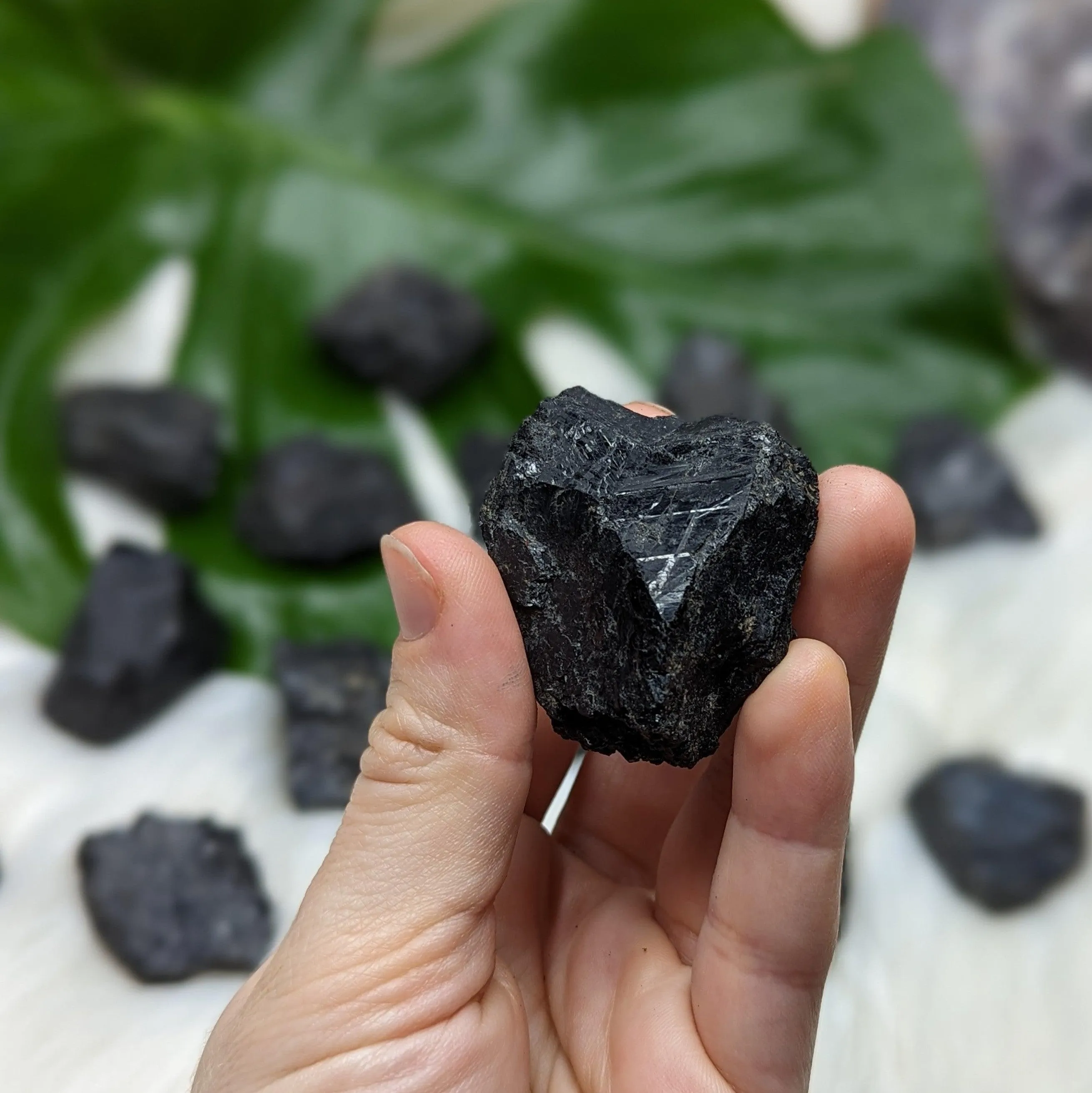 Black Tourmaline Chunky Stones ~ Sets of 4