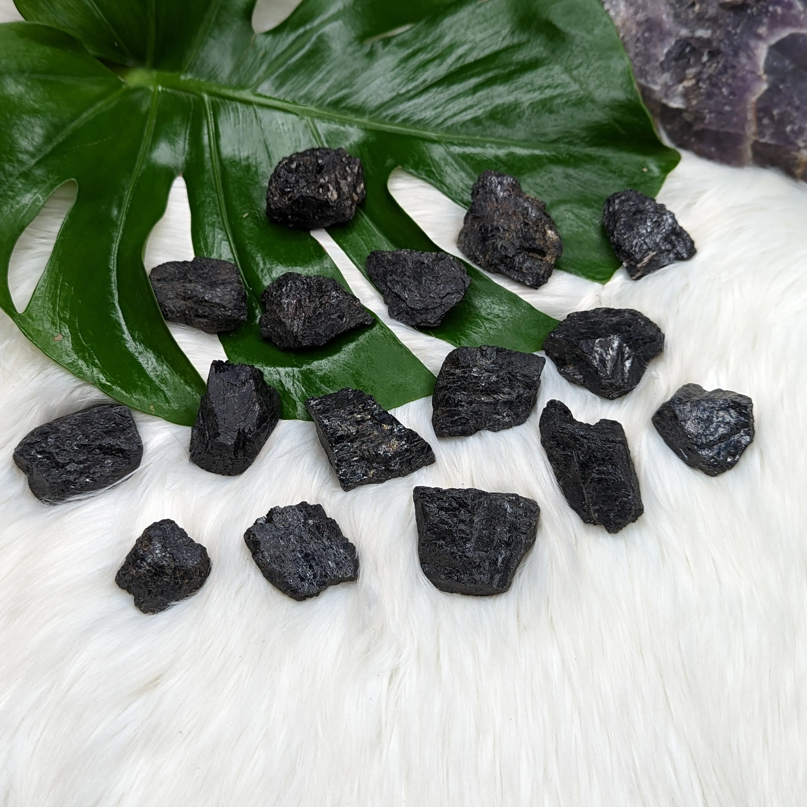 Black Tourmaline Chunky Stones ~ Sets of 4