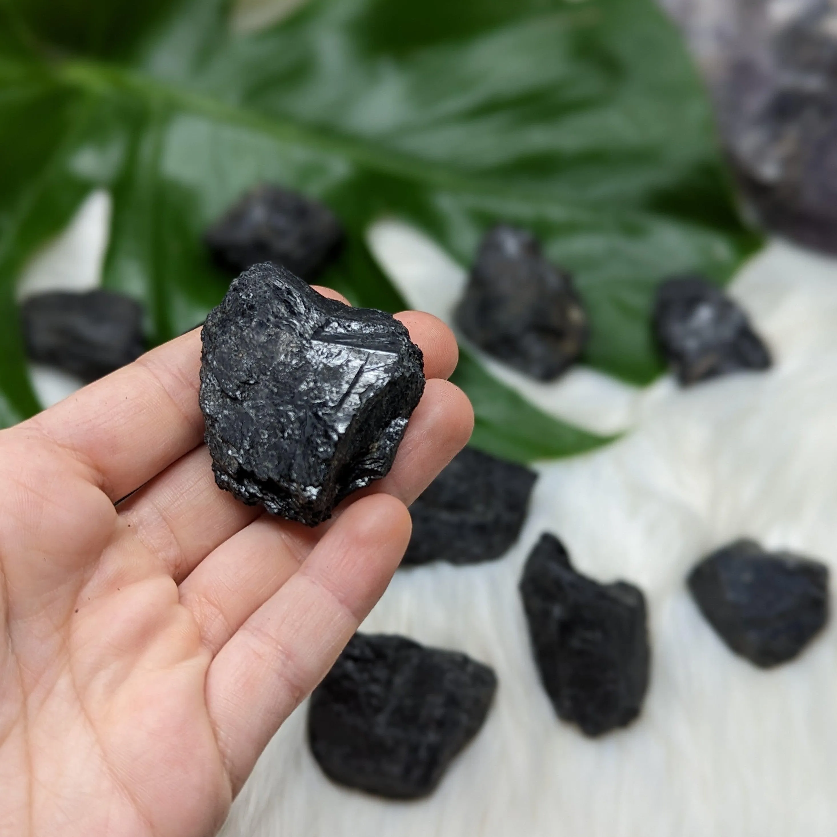 Black Tourmaline Chunky Stones ~ Sets of 4