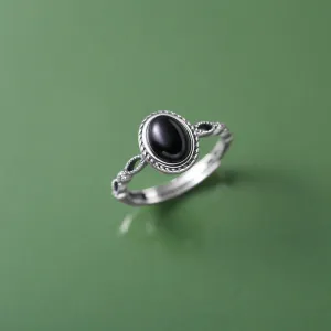 Buddha Stones 925 Sterling Silver Black Onyx Fortune Ring