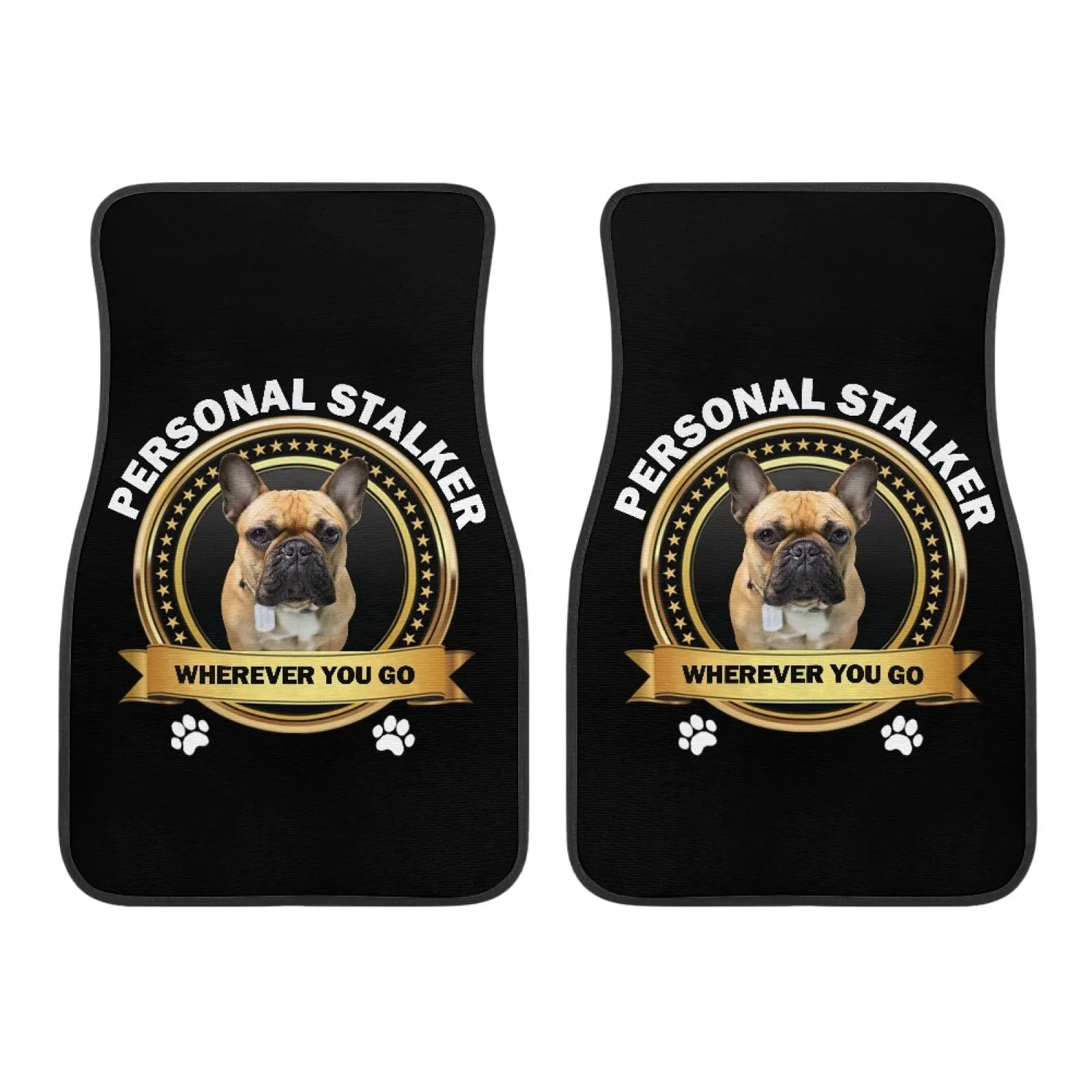 Custom Pet Photo Car Floor Mats Automotive Carpet Non-Slip Universal Interior Car Decor Accessories (Set of 2)