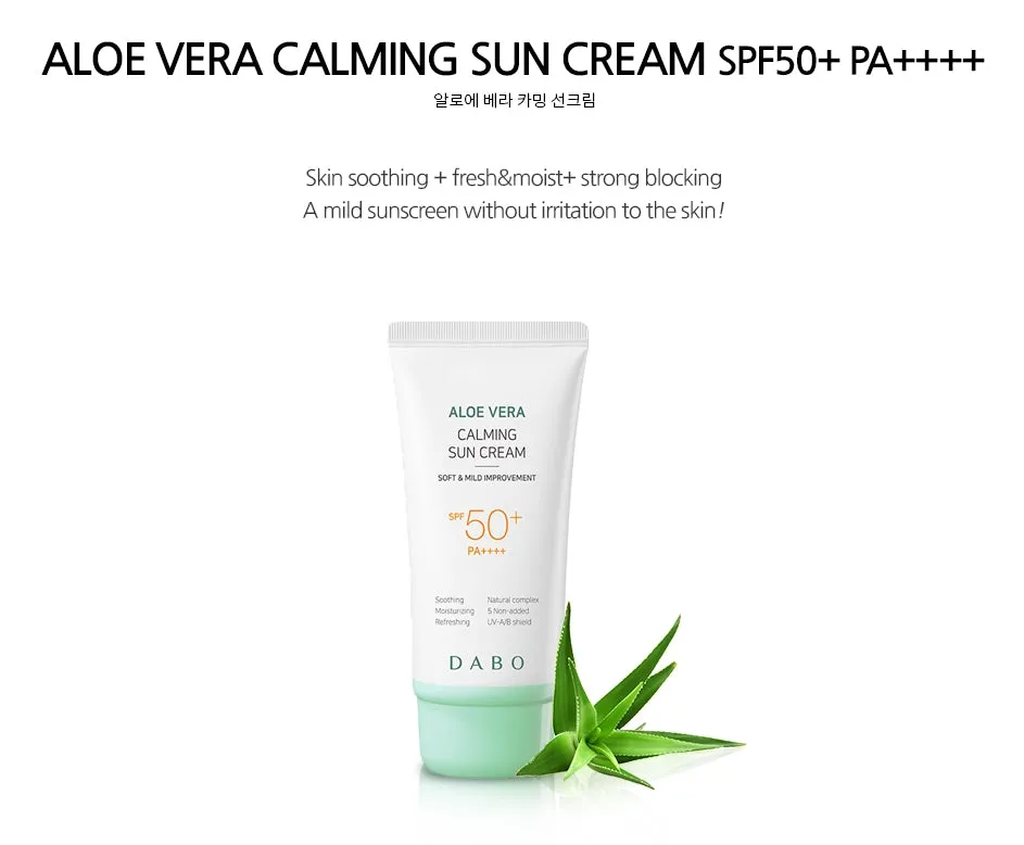 DABO Aloe Vera Calming Sun Cream SPF 50 PA    70ml Sensitive Skincare Facial Sunscreens Sunblock