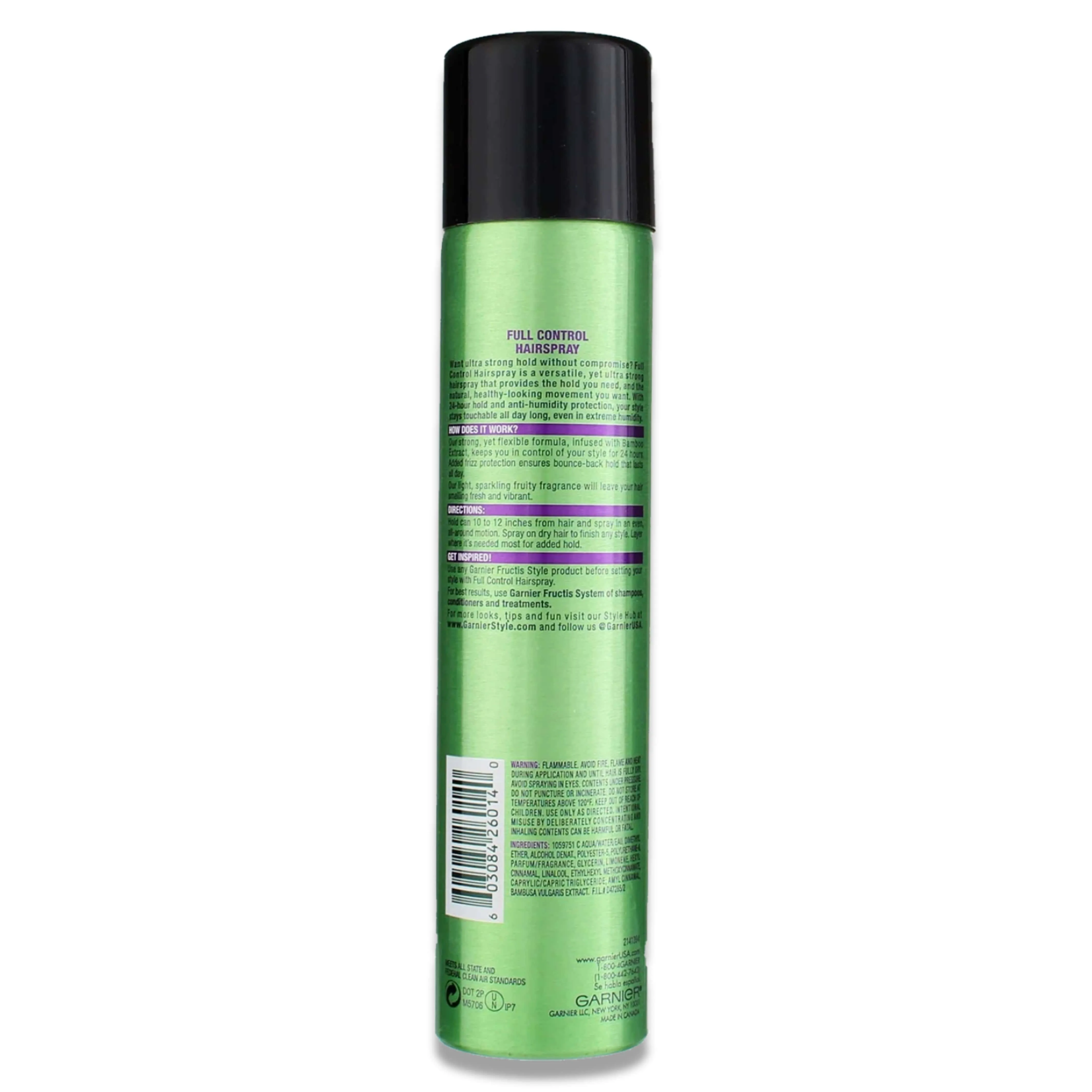 Garnier Fructis - Style Full Control Anti-Humidity Hairspray, Ultra Strong Hold - 8.25 Oz - 6 Pack