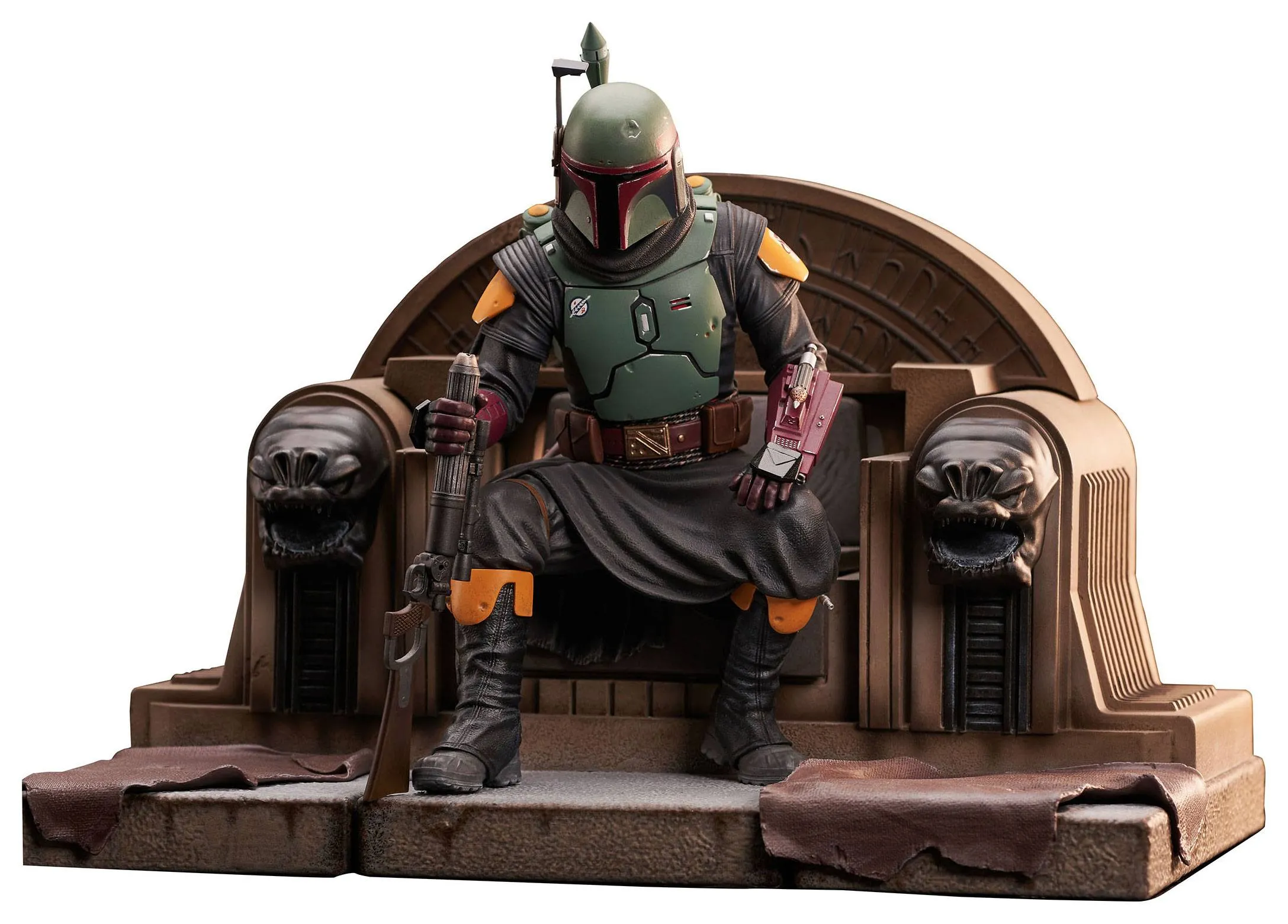 Gentle Giant Star Wars The Mandalorian Premier Collection Boba Fett on Throne 1/7 Statue