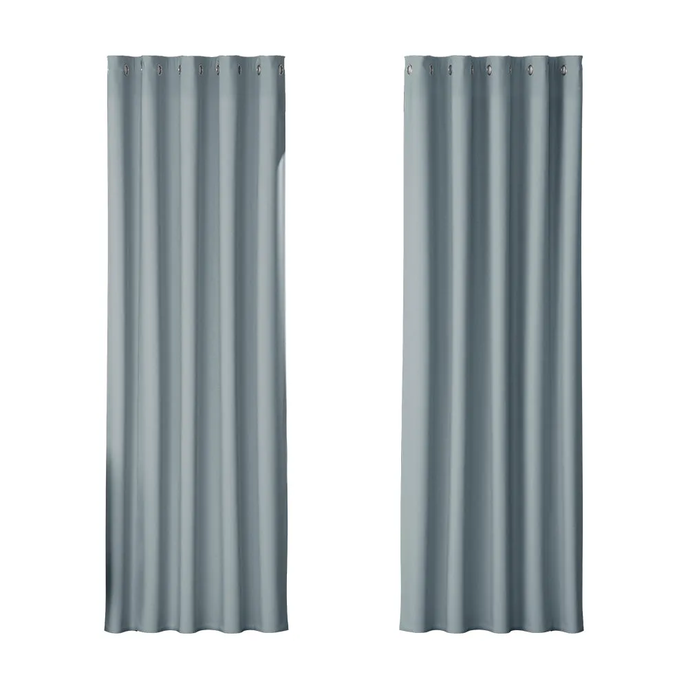 Grey 250GSM Thermal Blockout Curtains 2pcs Set Artiss