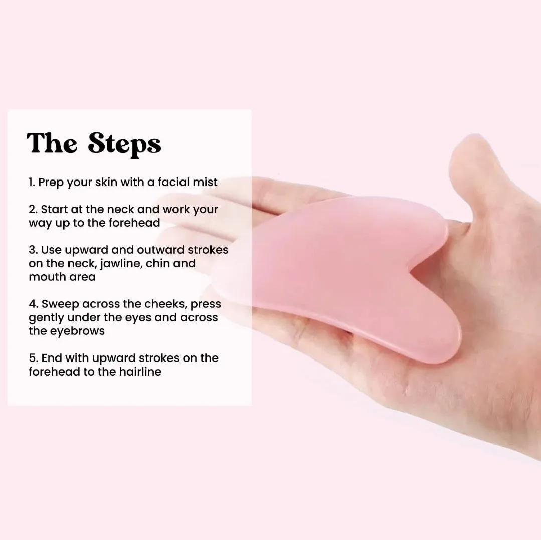 Gua Sha Facial Tools Healing Crystal - Self Care Gifts for Women Skin Care Tools Natural Massager for Skincare Face Body Relieve Muscle Tensions Reduce Puffiness (Rose Quartz)