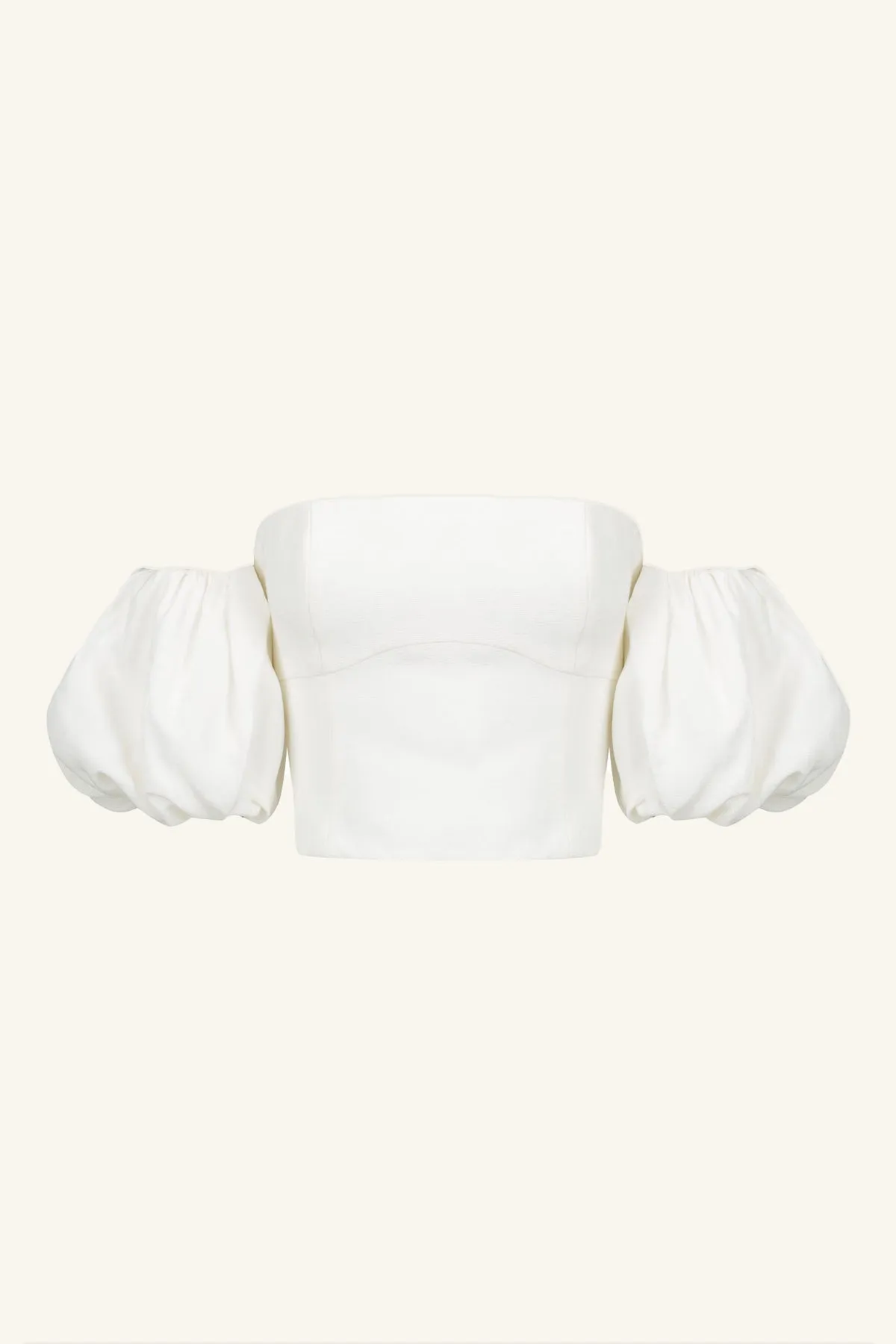 LA LUNE OTTO PUFF SLEEVE CONTOUR TOP - IVORY