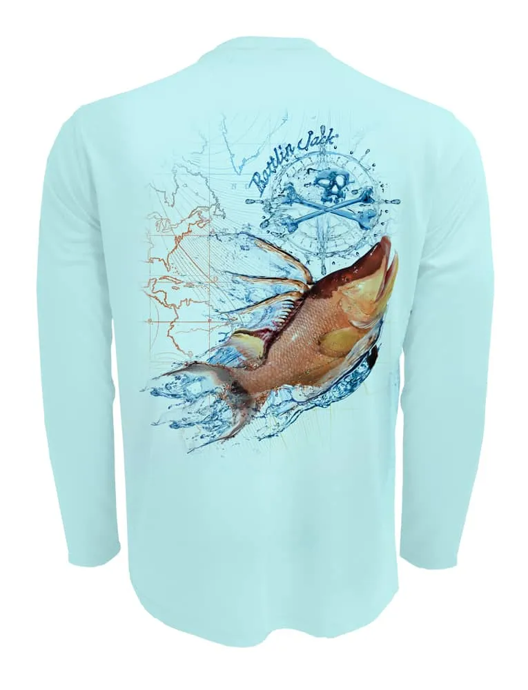 Men's Hogfish UV Spearfishing Shirt by Rattlin Jack | Long Sleeve | UPF 50 Sun Protection | Performance Polyester Rash Guard |