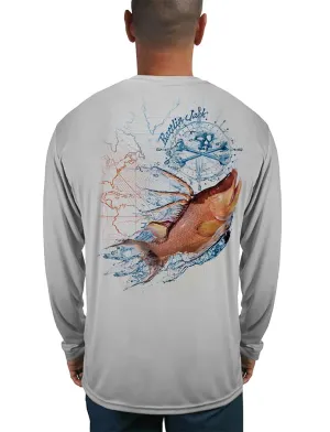 Men's Hogfish UV Spearfishing Shirt by Rattlin Jack | Long Sleeve | UPF 50 Sun Protection | Performance Polyester Rash Guard |