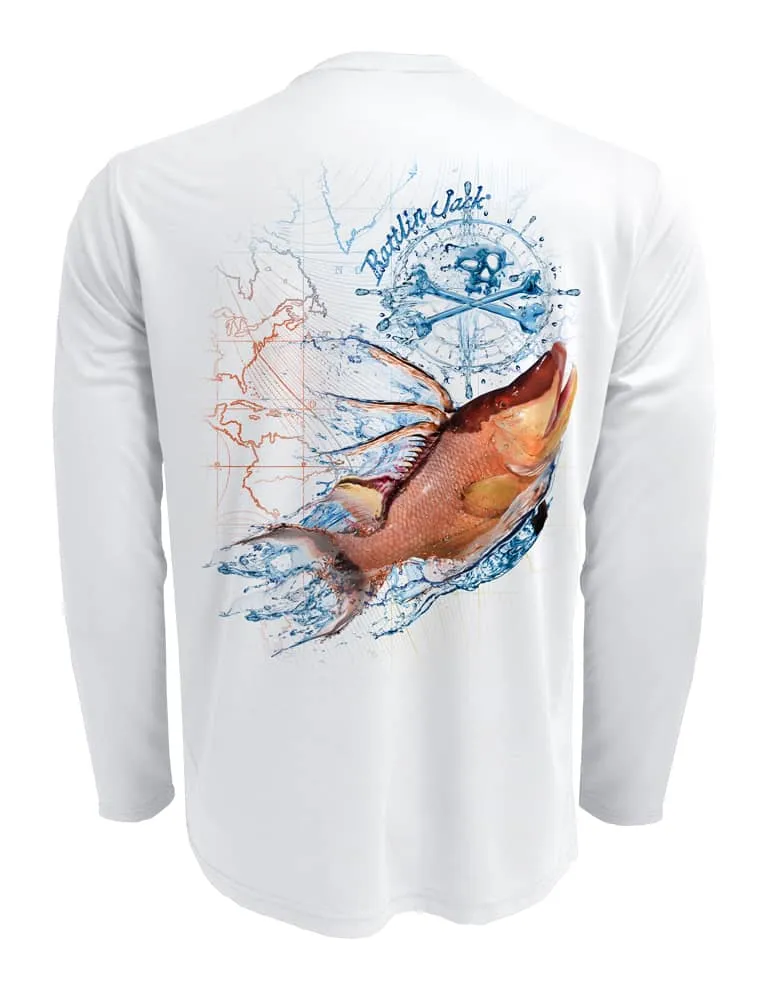 Men's Hogfish UV Spearfishing Shirt by Rattlin Jack | Long Sleeve | UPF 50 Sun Protection | Performance Polyester Rash Guard |