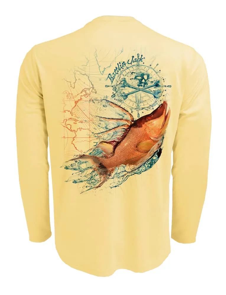 Men's Hogfish UV Spearfishing Shirt by Rattlin Jack | Long Sleeve | UPF 50 Sun Protection | Performance Polyester Rash Guard |