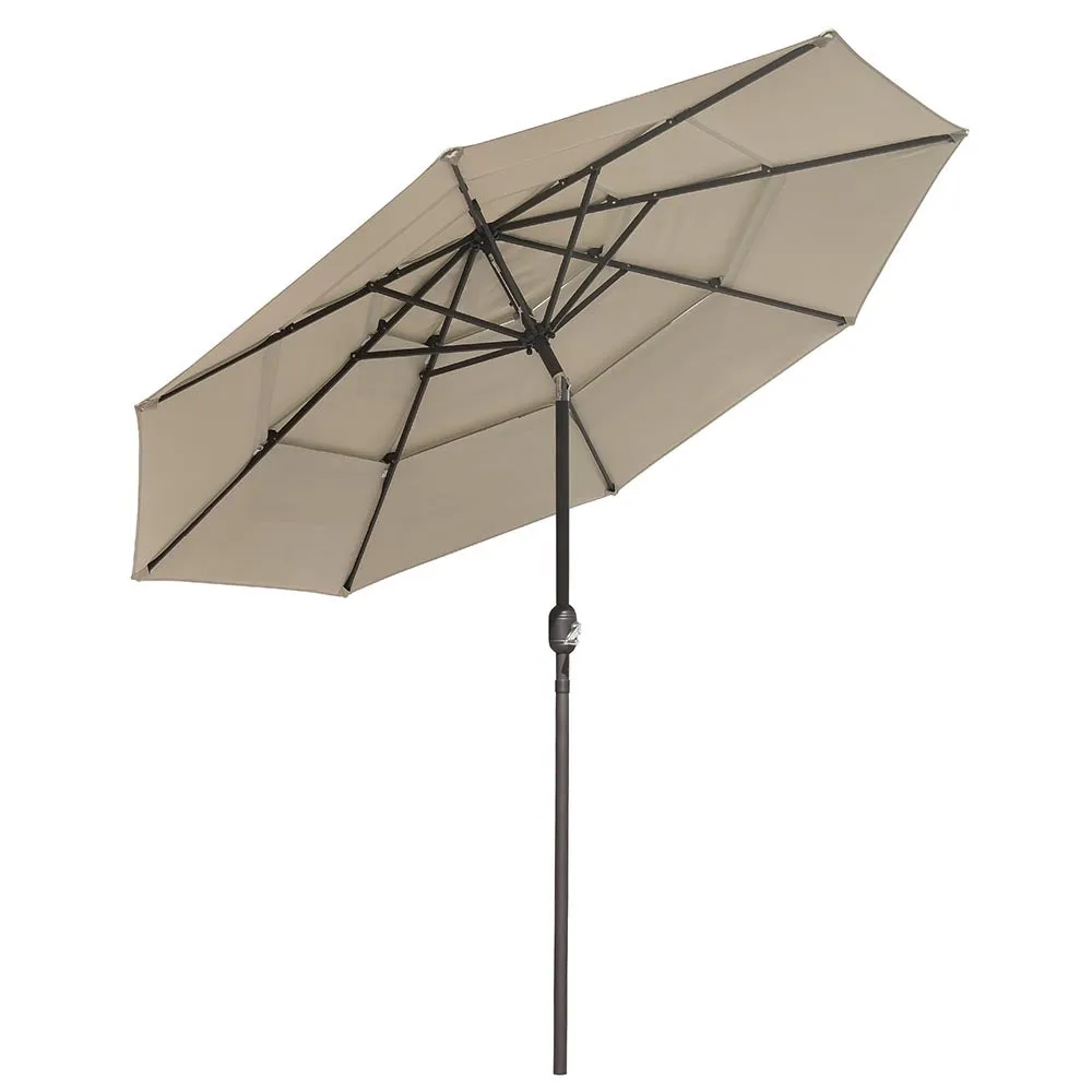 Patio Umbrella Tilt 3-Tiered 10ft 8-Rib