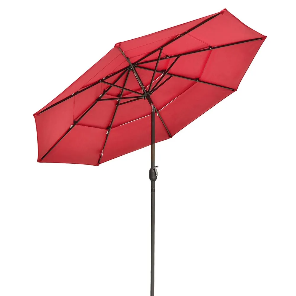 Patio Umbrella Tilt 3-Tiered 10ft 8-Rib