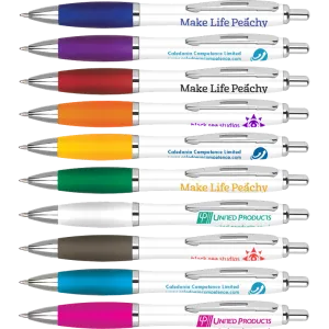 Promotional Curvy Pens - White