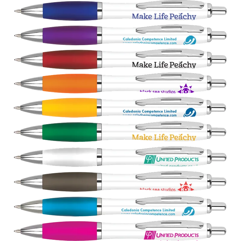 Promotional Curvy Pens - White