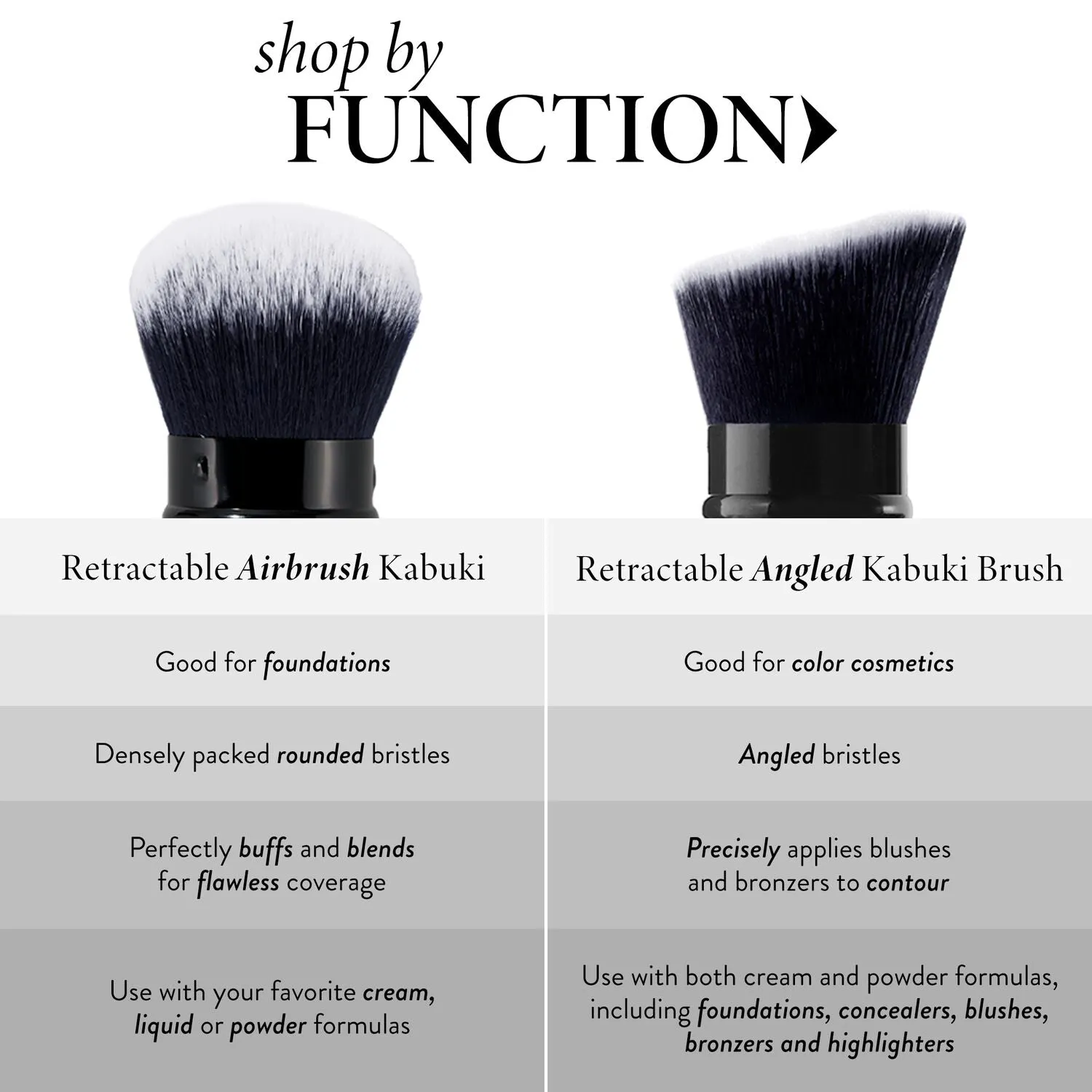 Retractable Angled Kabuki Brush