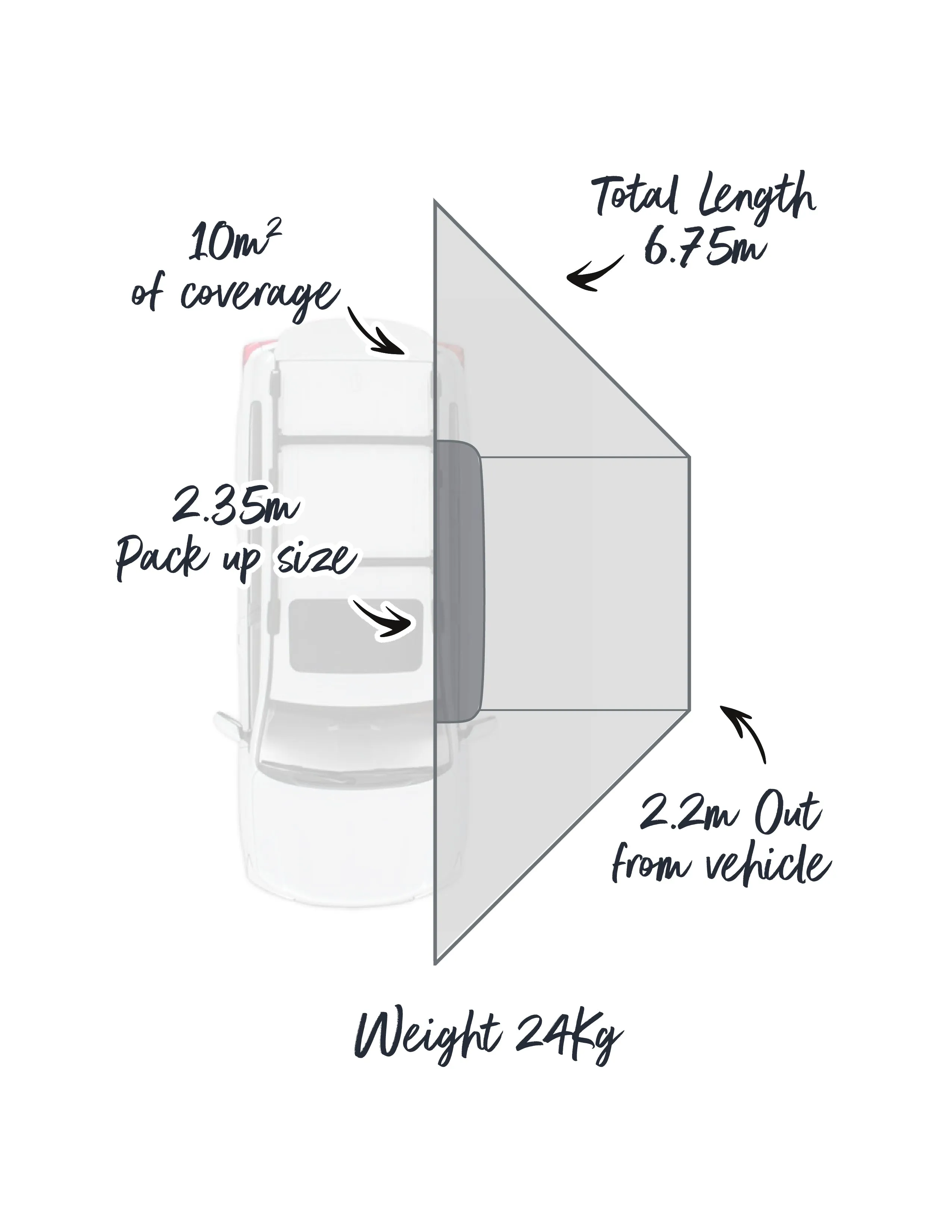 SALE OUTBOUND Shield 3 Freestanding Awning- 180 degree