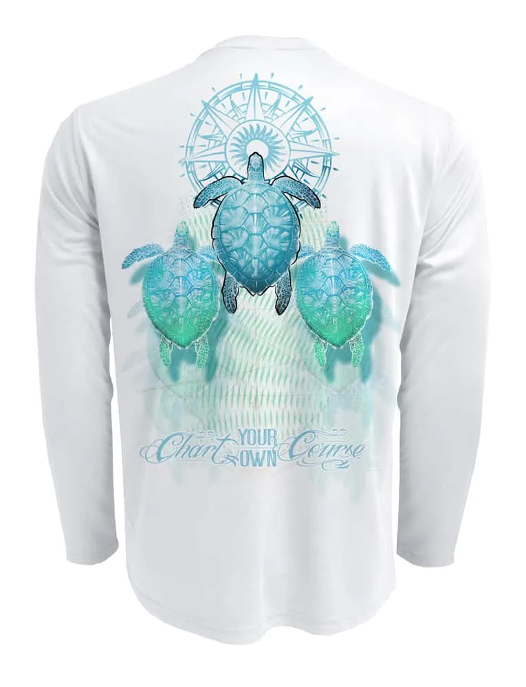 Sea Turtle Men's UV Shirt by Chart Your Own Course | Long Sleeve | UPF 50 Sun Protection | Performance Polyester Rash Guard |