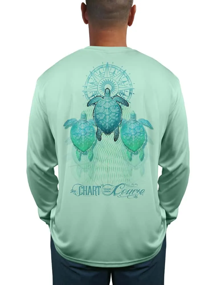 Sea Turtle Men's UV Shirt by Chart Your Own Course | Long Sleeve | UPF 50 Sun Protection | Performance Polyester Rash Guard |