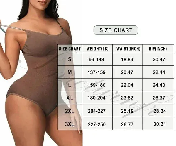 SheCurve® Seductive Seamless Cami Bodysuit Shapewear With Thong