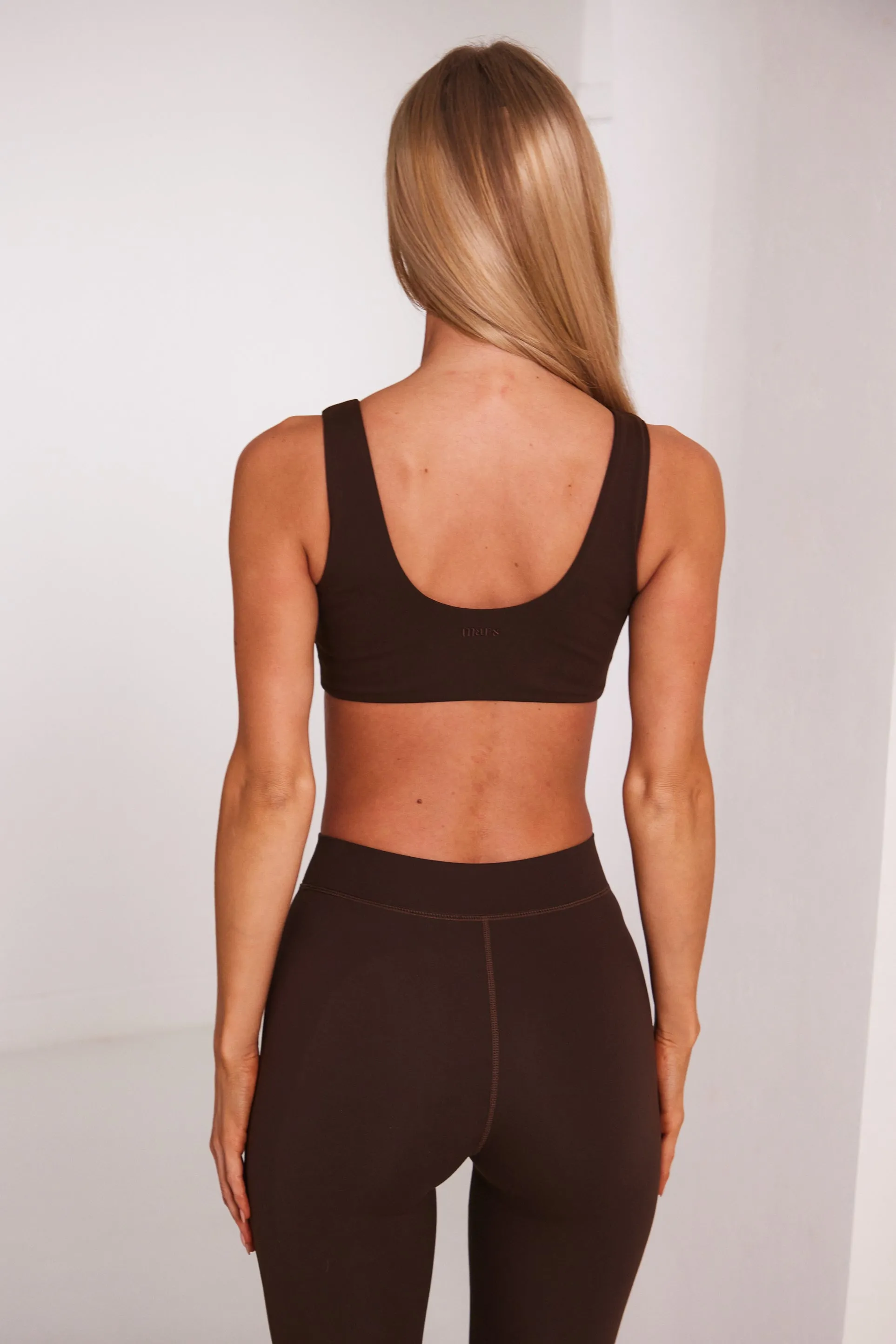 The scoop neck sculpt bralet - Brown